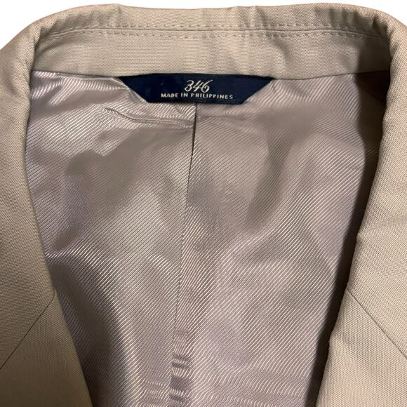 Brooks Brothers Suit Tan Stone 46R Cotton Blend Stretch Jacket 41x29 Pleats Pant - Picture 4 of 11